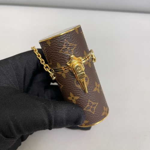 Louis Vuitton Lipstick Case Monogram Metal Brown Louis Vuitton Lipstick Case Monogram Metal Brown