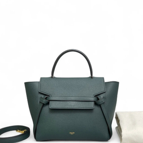 Celine Micro Belt Bag Grained Calfskin Dark Green