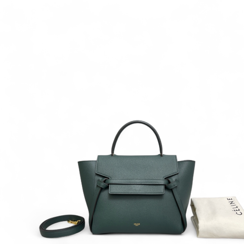 Celine Micro Belt Bag Grained Calfskin Dark Green