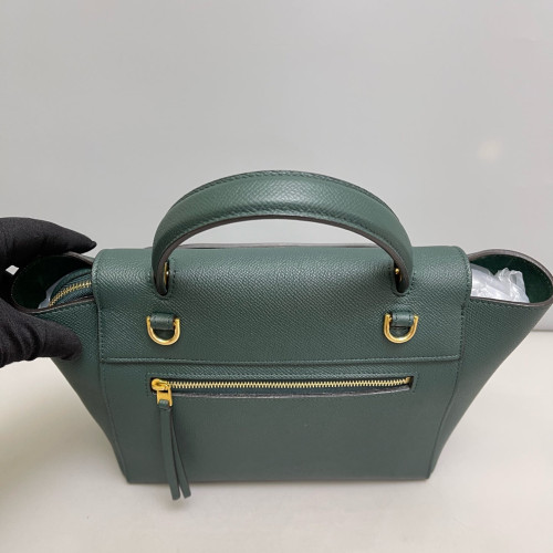 Celine Micro Belt Bag Grained Calfskin Dark Green