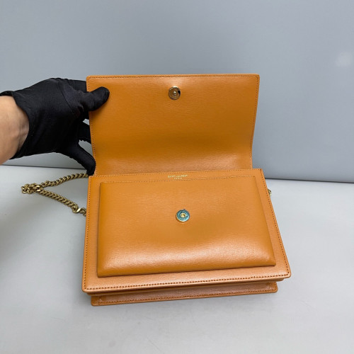 Yves Saint Laurent Medium Sunset Calfskin Tan
