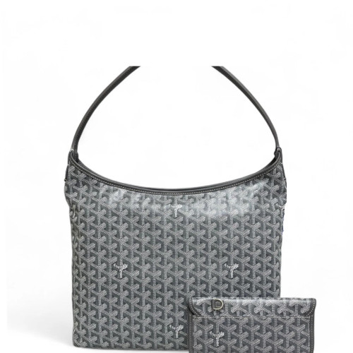 Goyard Boheme Hobo Goyardine Grey White