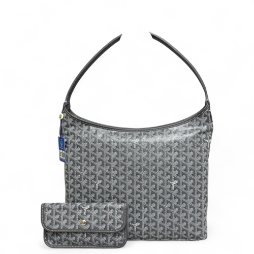 Goyard Boheme Hobo Goyardine Grey White
