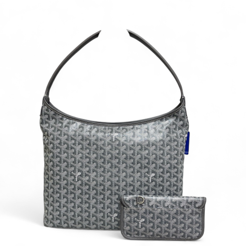 Goyard Boheme Hobo Goyardine Grey White