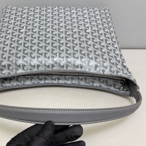 Goyard Boheme Hobo Goyardine Grey White