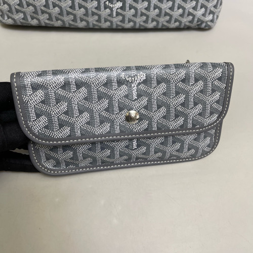 Goyard Boheme Hobo Goyardine Grey White