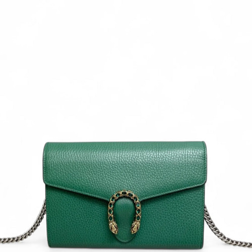 Gucci Mini Dionysus Chain Wallet Calfskin Emerald Green