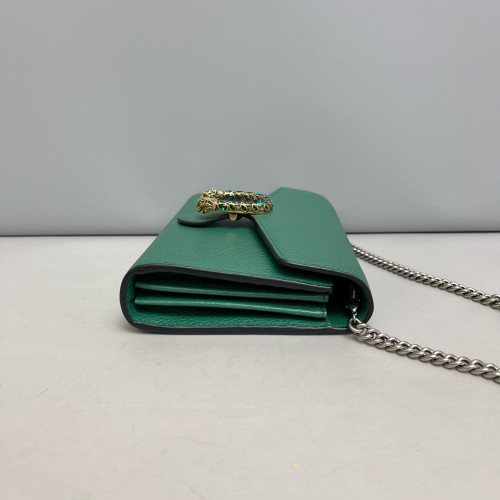 Gucci Mini Dionysus Chain Wallet Calfskin Emerald Green