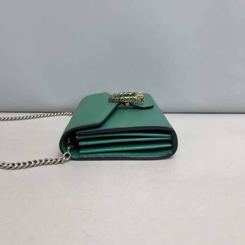 Gucci Mini Dionysus Chain Wallet Calfskin Emerald Green