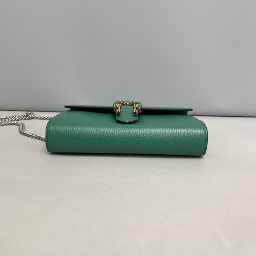 Gucci Mini Dionysus Chain Wallet Calfskin Emerald Green