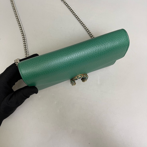 Gucci Mini Dionysus Chain Wallet Calfskin Emerald Green