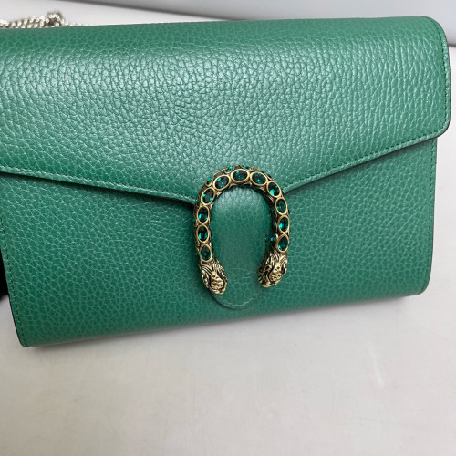 Gucci Mini Dionysus Chain Wallet Calfskin Emerald Green
