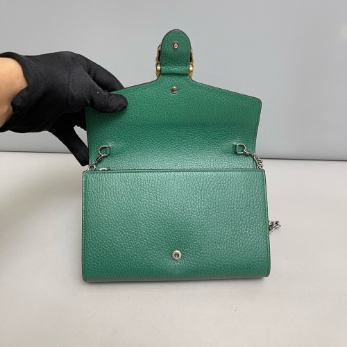 Gucci Mini Dionysus Chain Wallet Calfskin Emerald Green