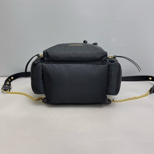 Burberry Medium Rucksack Backpack Nylon Calfskin Black Brown