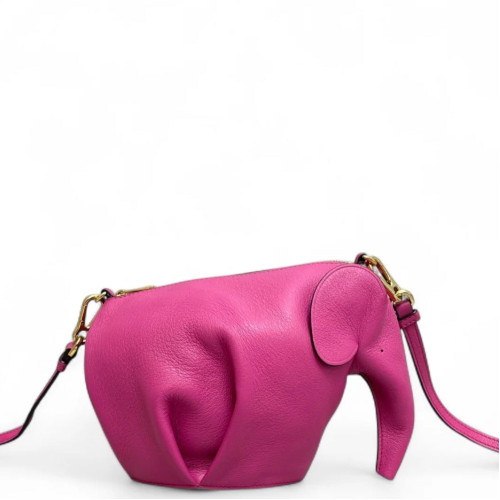 Loewe Elephant Crossbody Bag Calfskin Magenta