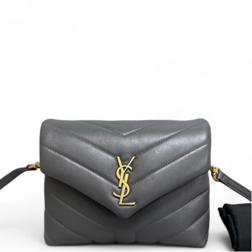 Yves Saint Laurent Toy Loulou Chain Calfskin Dark Grey
