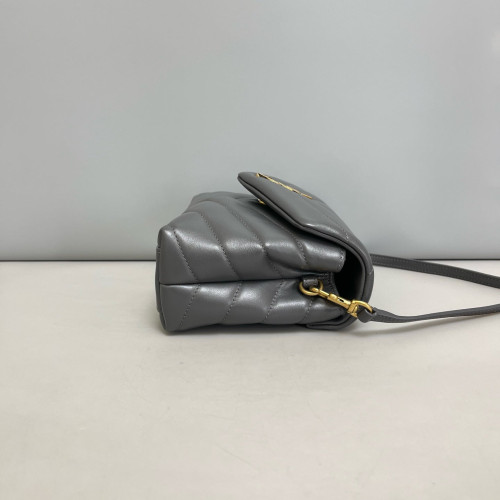 Yves Saint Laurent Toy Loulou Chain Calfskin Dark Grey