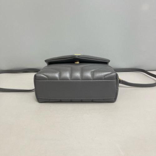 Yves Saint Laurent Toy Loulou Chain Calfskin Dark Grey