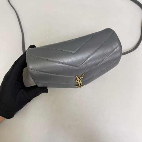 Yves Saint Laurent Toy Loulou Chain Calfskin Dark Grey