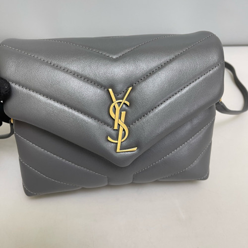 Yves Saint Laurent Toy Loulou Chain Calfskin Dark Grey