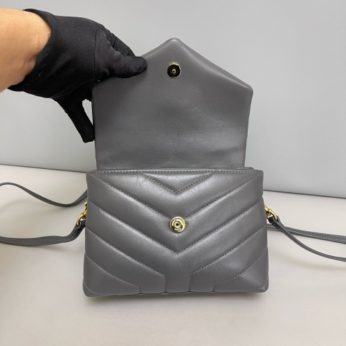 Yves Saint Laurent Toy Loulou Chain Calfskin Dark Grey