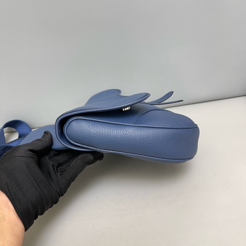 Dior Saddle Crossbody Bag Grained Calfskin Blue