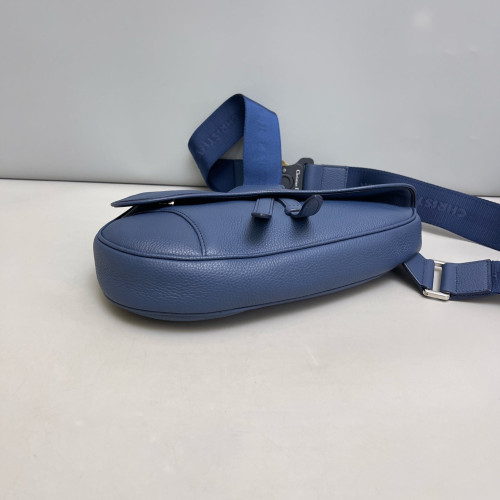 Dior Saddle Crossbody Bag Grained Calfskin Blue