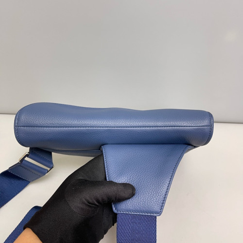 Dior Saddle Crossbody Bag Grained Calfskin Blue