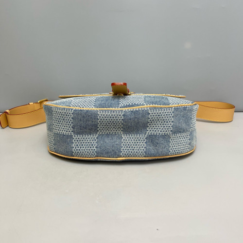 Louis Vuitton Montsouris Messenger Bag MM Denim Blue