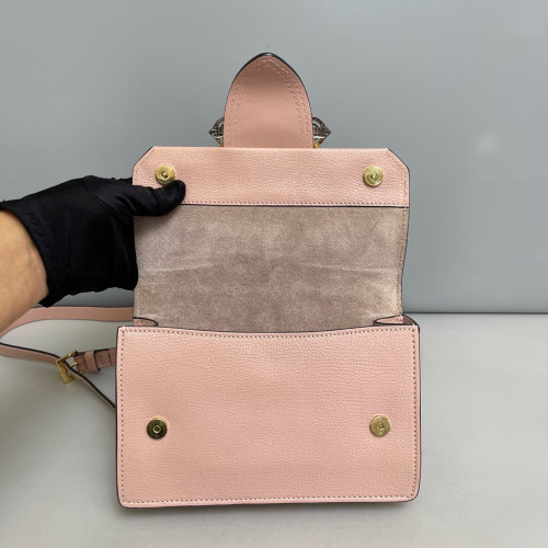Miu Miu Crystal Embellished Madras Shoulder Calfskin Light Tan