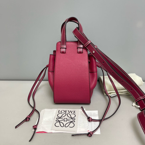 Loewe Mini Hammock Grained Calfskin Red