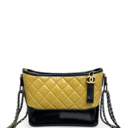 Chanel Quilted New Medium Gabrielle Hobo Calfskin Zafferano Black