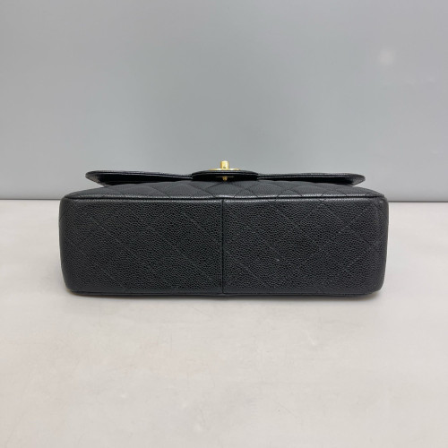 Chanel Quilted Jumbo Double Flap Grained Calfskin Black