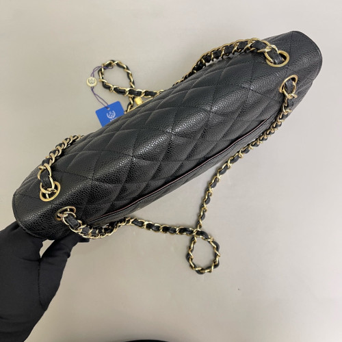 Chanel Quilted Jumbo Double Flap Grained Calfskin Black