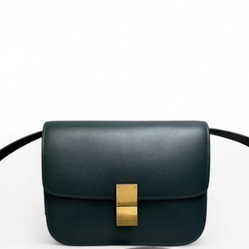 Celine Medium Classic Box Smooth Calfskin Dark Green Celine Medium Classic Box Smooth Calfskin Dark Green