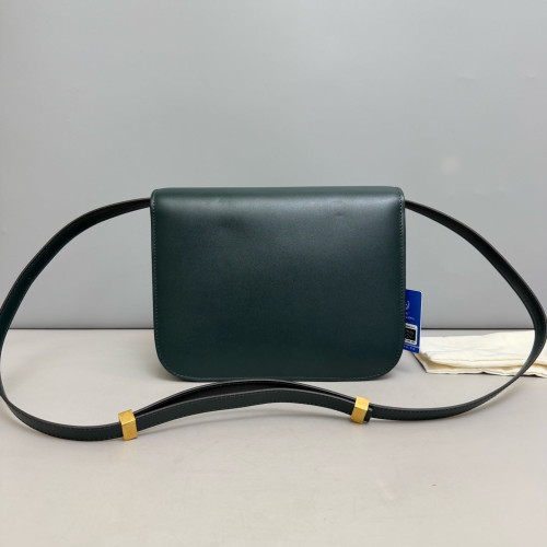 Celine Medium Classic Box Smooth Calfskin Dark Green Celine Medium Classic Box Smooth Calfskin Dark Green