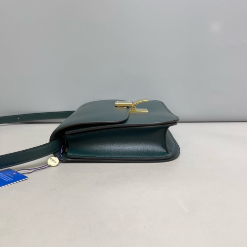 Celine Medium Classic Box Smooth Calfskin Dark Green Celine Medium Classic Box Smooth Calfskin Dark Green