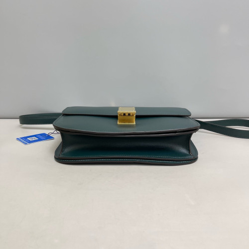 Celine Medium Classic Box Smooth Calfskin Dark Green Celine Medium Classic Box Smooth Calfskin Dark Green