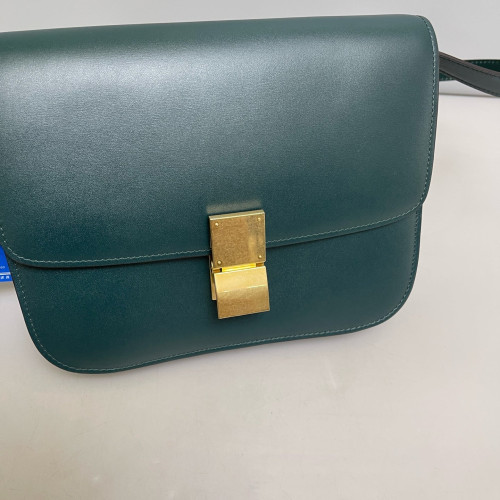 Celine Medium Classic Box Smooth Calfskin Dark Green Celine Medium Classic Box Smooth Calfskin Dark Green