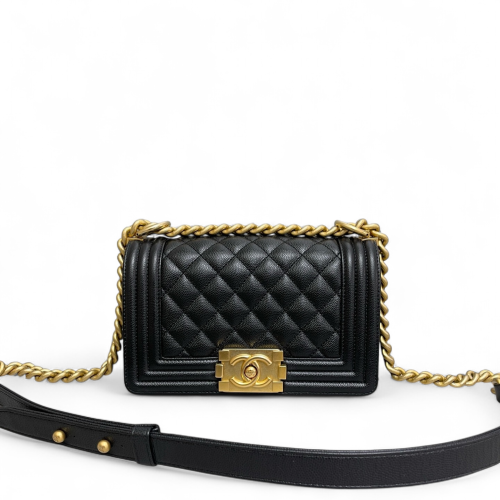 Chanel Quilted Mini Boy Flap Grained Calfskin Black Chanel Quilted Mini Boy Flap Grained Calfskin Black