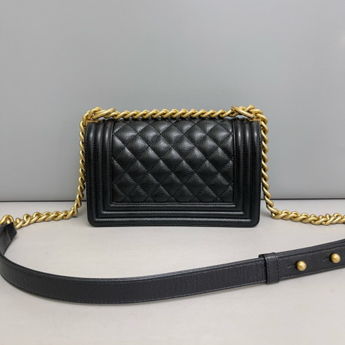 Chanel Quilted Mini Boy Flap Grained Calfskin Black Chanel Quilted Mini Boy Flap Grained Calfskin Black