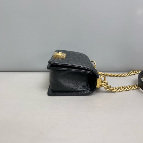Chanel Quilted Mini Boy Flap Grained Calfskin Black Chanel Quilted Mini Boy Flap Grained Calfskin Black