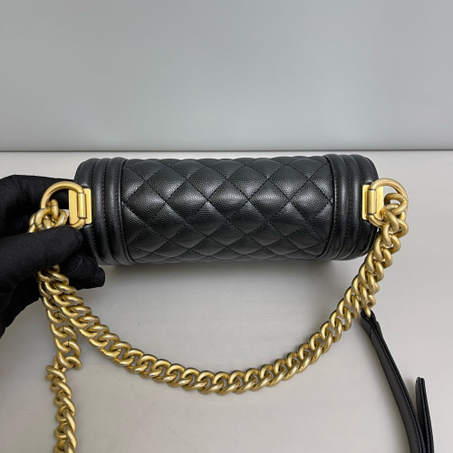 Chanel Quilted Mini Boy Flap Grained Calfskin Black Chanel Quilted Mini Boy Flap Grained Calfskin Black