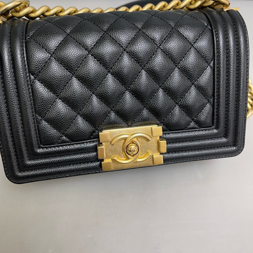 Chanel Quilted Mini Boy Flap Grained Calfskin Black Chanel Quilted Mini Boy Flap Grained Calfskin Black