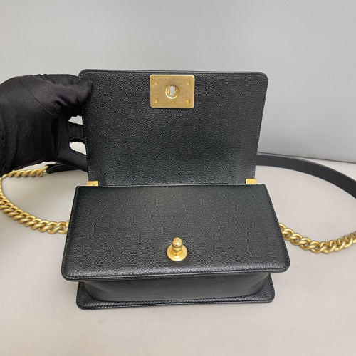 Chanel Quilted Mini Boy Flap Grained Calfskin Black Chanel Quilted Mini Boy Flap Grained Calfskin Black