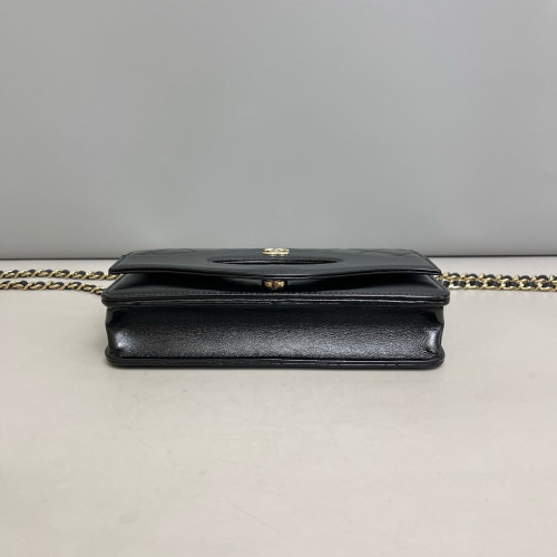 Chanel Quilted 31 Wallet On Chain Calfskin Black
