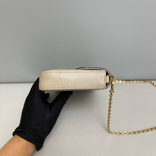 Louis Vuitton Pochette Felicie Chain Wallet Epi Grey