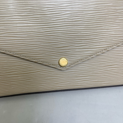 Louis Vuitton Pochette Felicie Chain Wallet Epi Grey