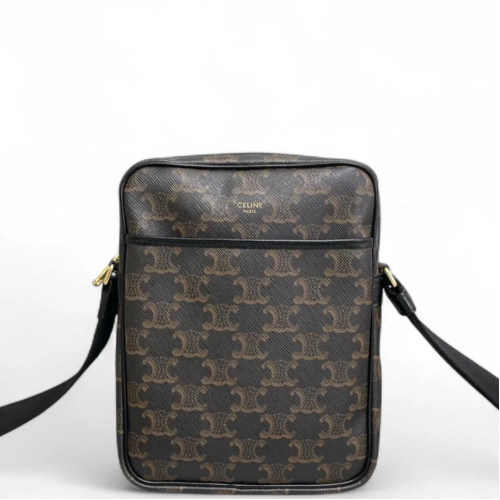 Celine Camera Case Triomphe Black Brown