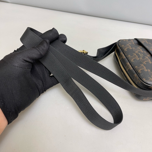 Celine Camera Case Triomphe Black Brown
